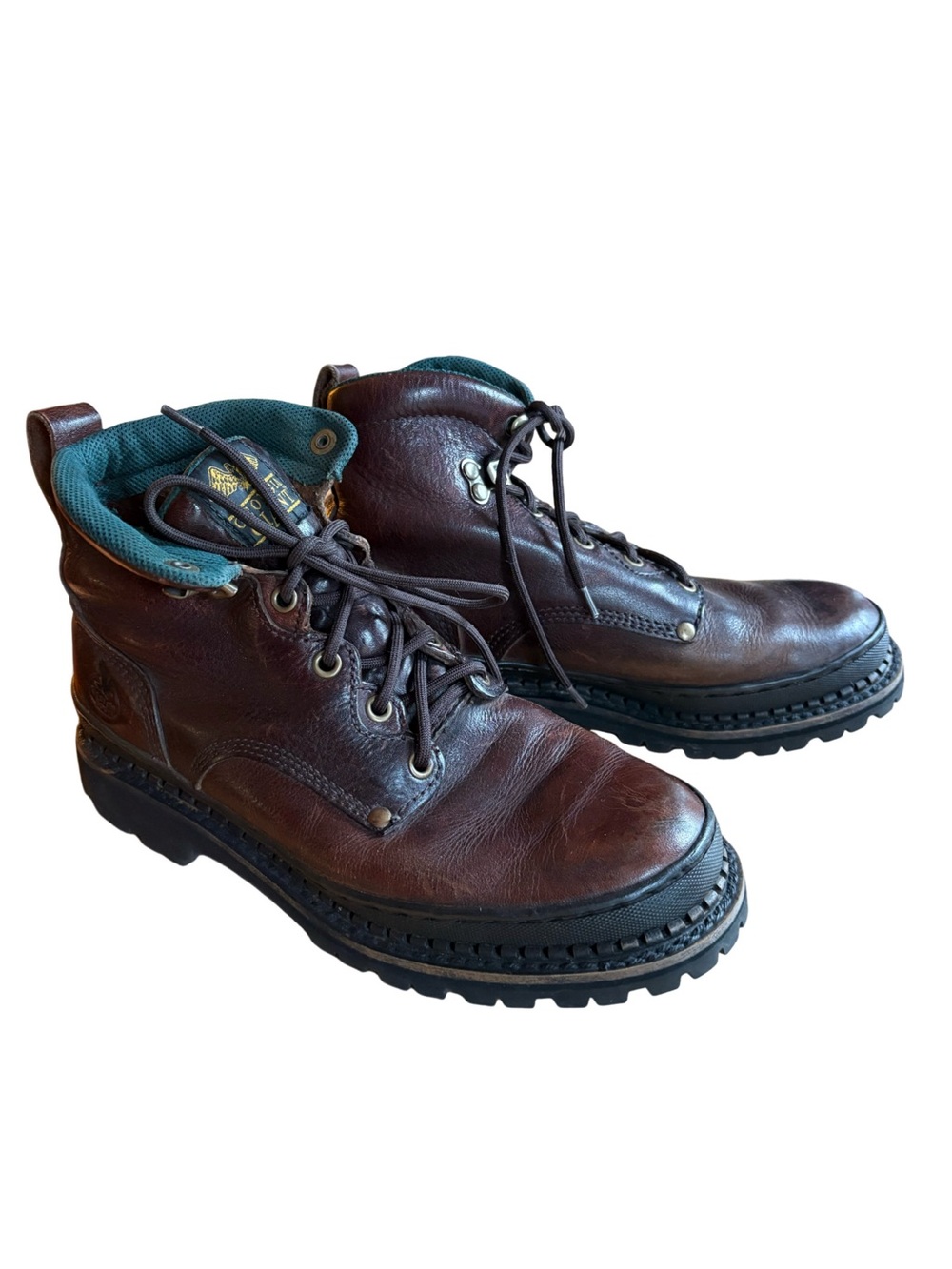 Georgia Giant Work Boots brown full-grain leather Goodyear welt Men's 7.5